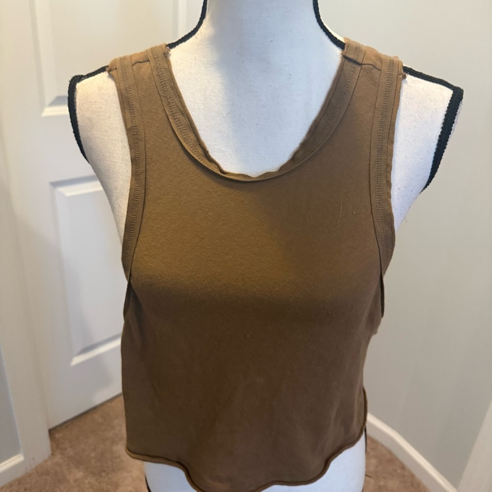 Brown Fitted Crop Tank Top  nwot size xs